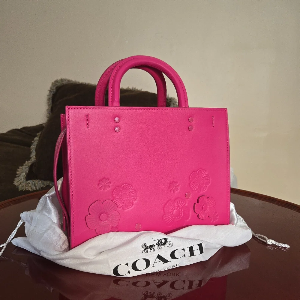 Coach Rogue 25 Dragonfruit with Tea Rose in Silver Rare NWOT Never Used - Picture 3 of 16